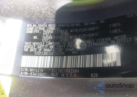 2018 Toyota Sienna Xle 8 Passenger from USA, damaged, VIN 5TDYZ3DC3JS932304